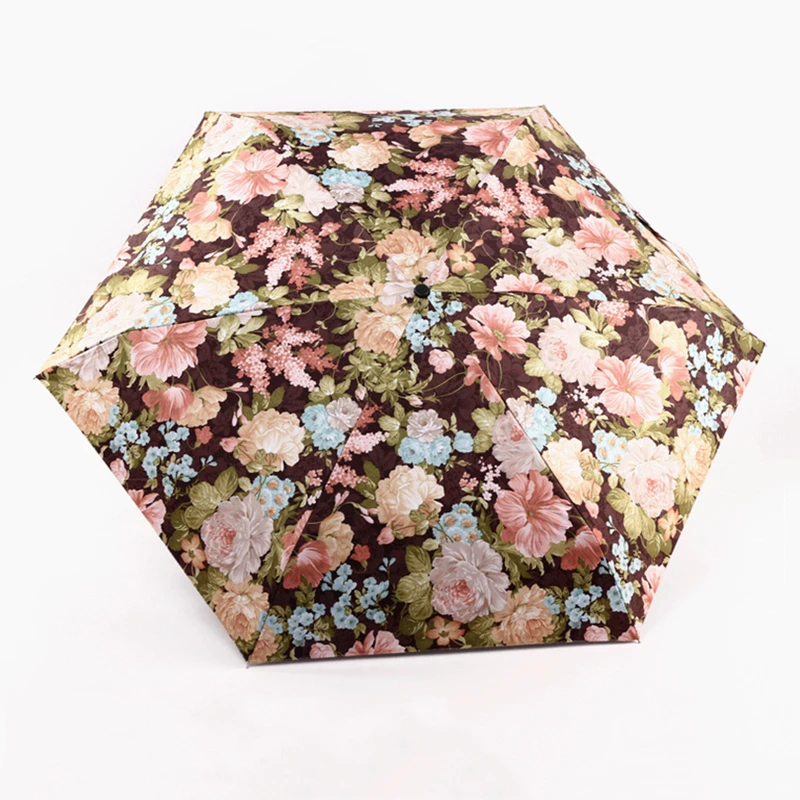 

Anti UV Mini Flowers Umbrella Women's Umbrella Oil Painting 5 Folding Parasol Fashion Lady Portable Umbrellas Lady's Gift
