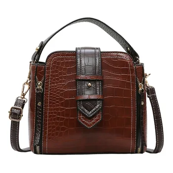 

Crocodile Small Crossbody Bags for Women 2019 Fashion PU Leather Shoulder Bag Women Leather Handbags Ladies Bucket Bag Designer