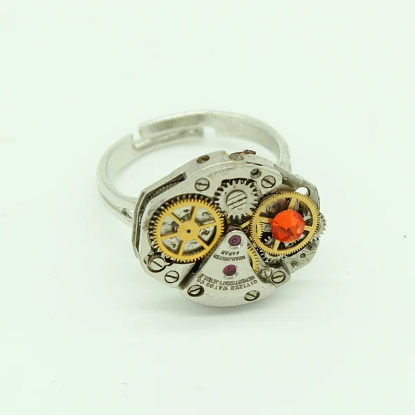 

Steampunk Ring Custom Made Jewelry Personalized Unique Watch Movement Rings Handmade Craft