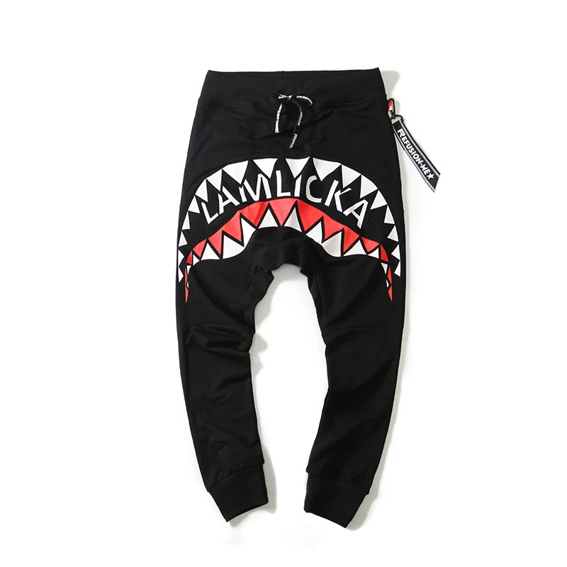 

Joggers Casual Streetwear Men Summer Pants Plus Size M-4XL Men Pants 100% Cotton Graffiti Monster Mouth Printed Men Sweatpants