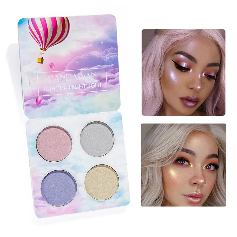 

HANDAIYAN 4 Color Eye Shadow Palette Chameleon Highlight Eyeshadow Mermaid Powder Bling Eye Shadow Makeup Cosetic Eyeshadow