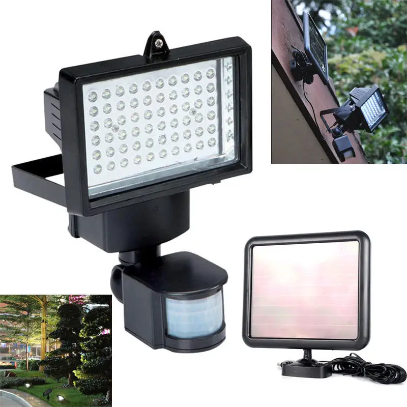 

Security Light Motion Sensor PIR Flood Light Solar Power 60 LED