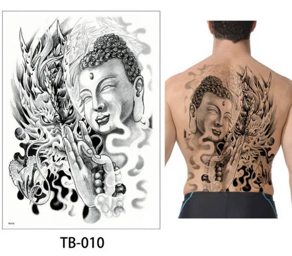 Новинка 2018new супер большая Татуировка наклейка полная спина грудь Временные татуировки Красота змея Дракон узор большая поддельная Татуировка Женская классная мужская - Цвет: TB10