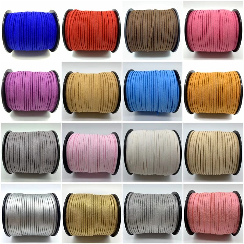 

5yards 3mm Double Sided Suede Braided Cord Korean Velvet Leather Handmade Beading Bracelet For Jewelry Making Supplies