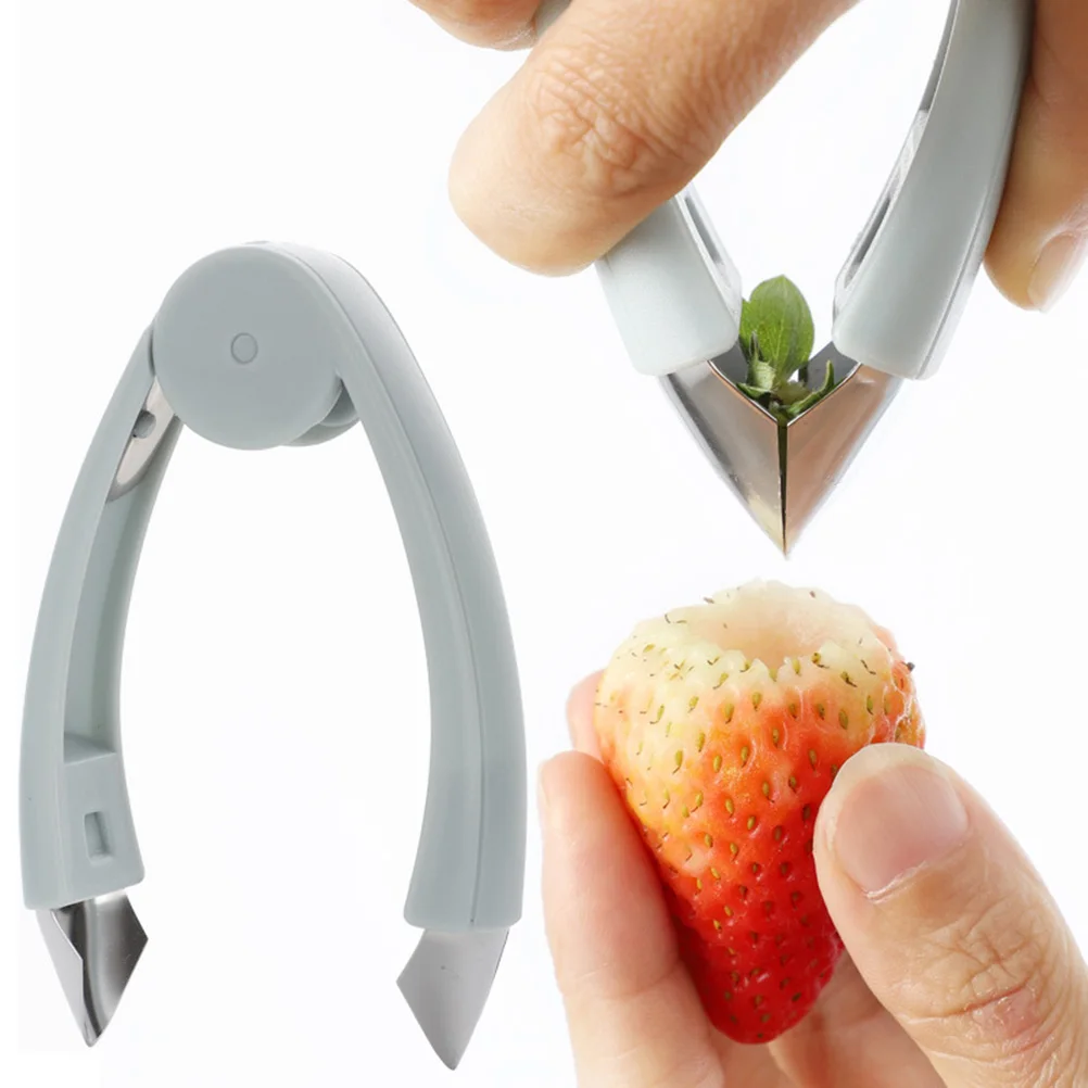 

Stainless Steel Pineapple Peeler Strawberry Huller Fruit Stem Remover Leaf Peeler Metal Slicer Kitchen Gadgets (Random Color)