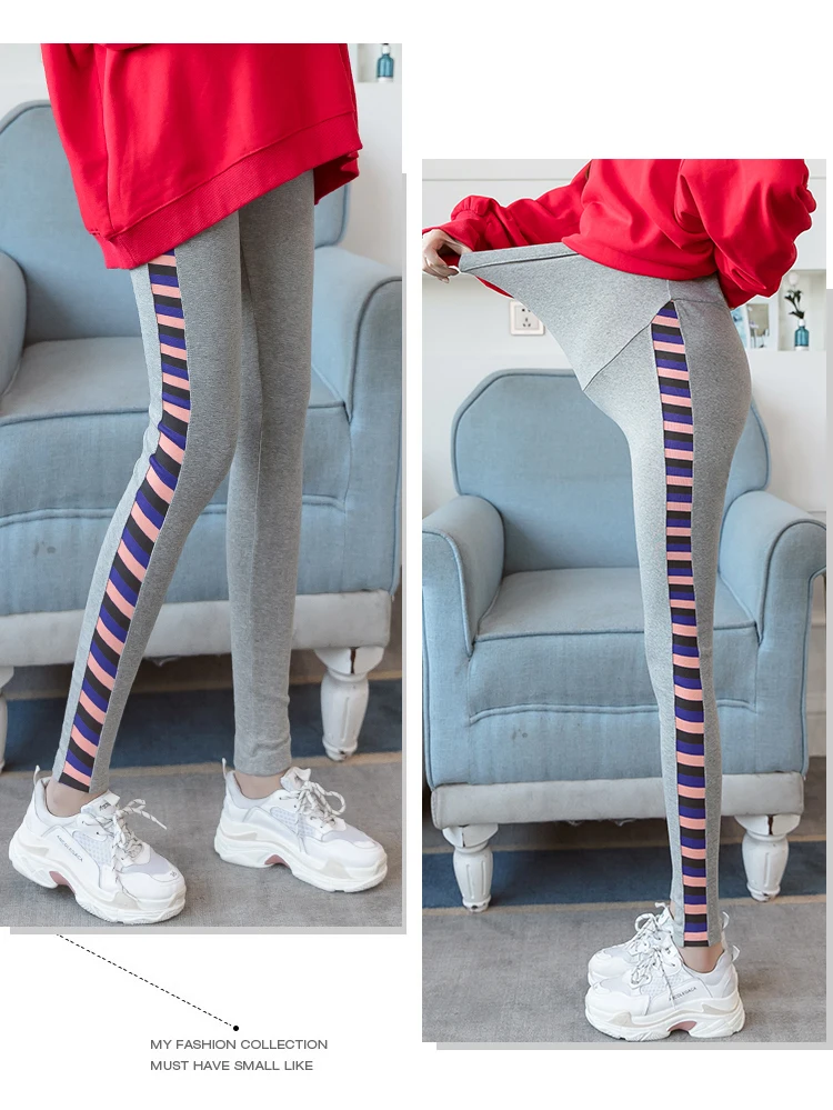 Apoio de Alta Barriga para Mulheres Leggings Moda Maternidade Primavera Outono Calças Desgaste Gravidez Elástica Grávidas Algodão 24 para Mulheres Grávidas Algodão