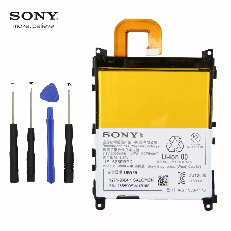 

Original Sony LIS1525ERPC Battery For sony Xperia Z1 L39H C6902 C6903 3000mAh