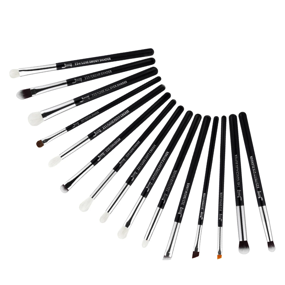 Free shipping Jessup Brand Black/Silver Professional Makeup Brushes Set