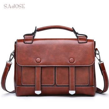 

Crossbody Bags For Girl High Quality Classic Vintage Brown Fashion Flap Bags Women Leather Handbag Lady Messenger Shoulder Bags