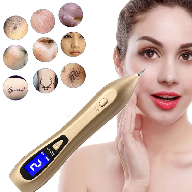 

Laser Dark Spot Remover LCD Plasma Tattoo Wart Tag Mole Freckle Removal Point Pen 6 Level Facial Skin Care Machine Beauty Device