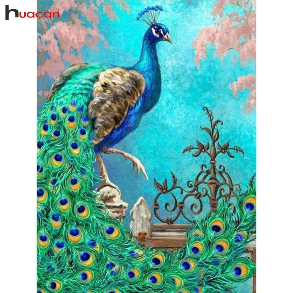 

HUACAN Mosaic Diamond Embroidery Peacock Diamond Painting Animals Full Square/Round Drill Cross Stitch 5D DIY Decoration Home