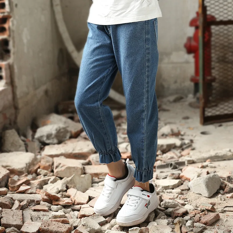 

Aiermengte, spring 2019 New Girls 'Jeans Big Boy Band-mouth Jeans Korean Children's Pants baby girl jeans jeans kids