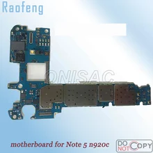 Raofeng в разобранном виде высокое качество 32 Гб материнская плата для Samsung note 5 n920c разблокирована l материнская плата wcdma хорошо работает с чипами