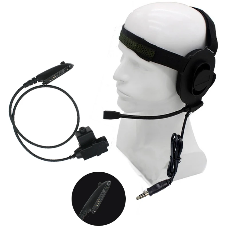 XQF-HD01-Z-Tactical-Bowman-Elite-II-Headset-with-Peltor-Style-PTT-For-Kenwood-BaoFeng-Two