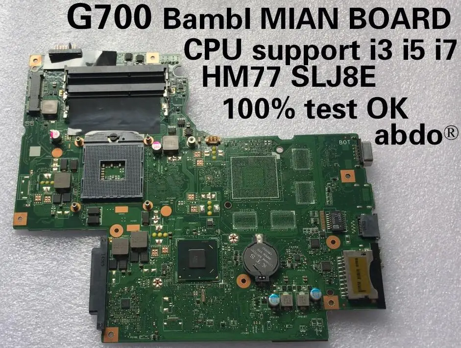 

BAMBI REV 2.1 motherboard for Lenovo G700 laptop motherboard PGA988B HM76 DDR3 100% test work Free Shipping