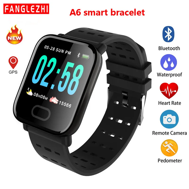 

A6 Smart Band Blood Pressure Smart Bracelet SportHeart Rate Monitor Fitness Tracker IP67 Waterproof Smart Wristbands Watch
