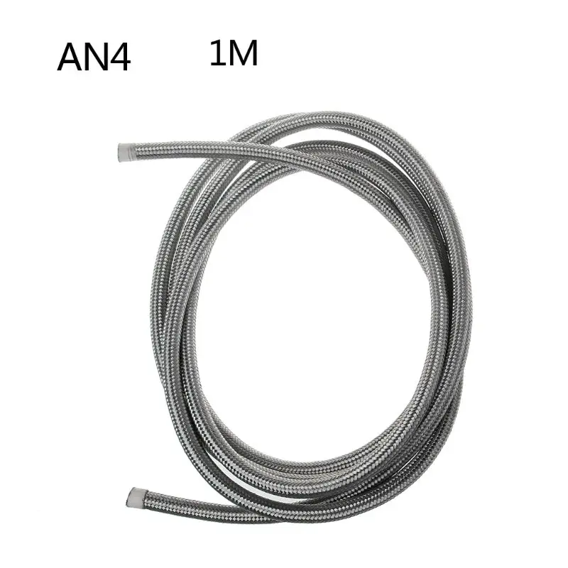 1 м Нержавеющая сталь плетеный тормозной газовый топливный трубопровод шланг AN4 AN6 AN8 AN10