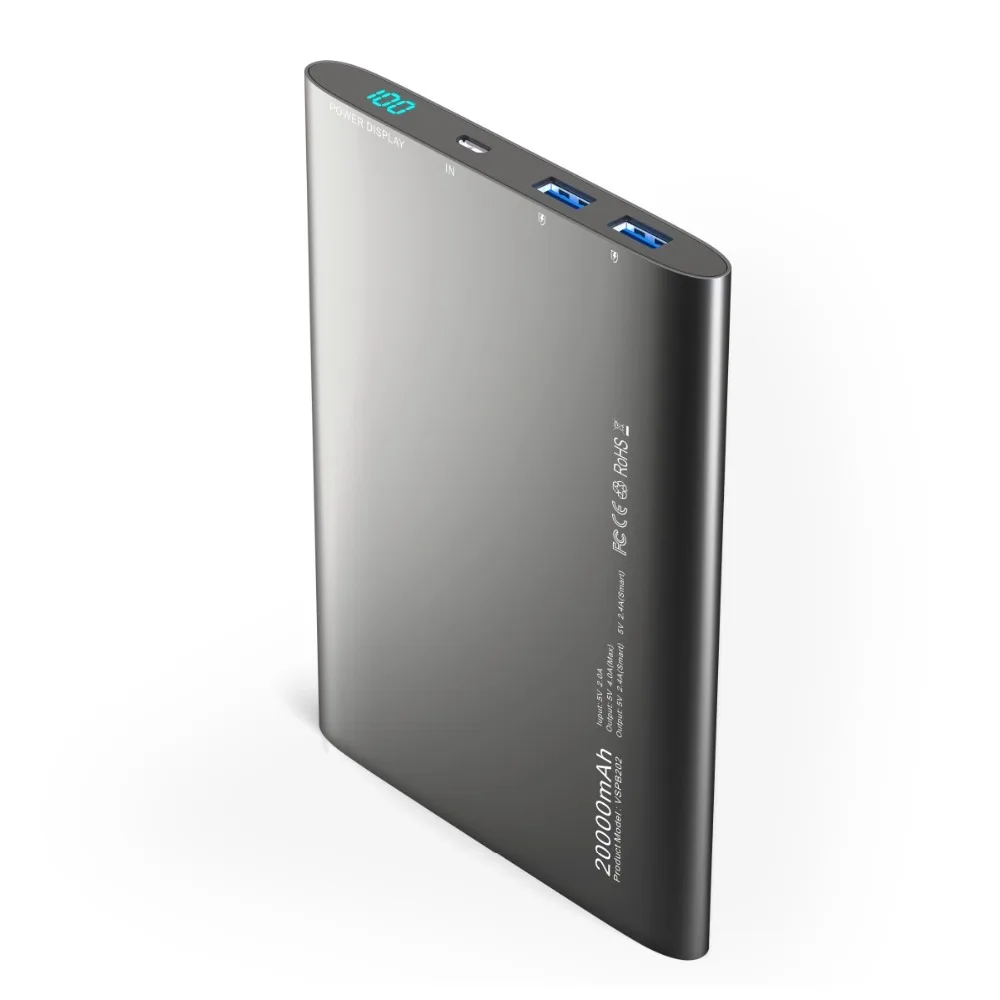 Vinsic Alien 20000mAh 5V/2.4A Dual USB Power Bank Ultra Slim External Battery Portable Charger for iPhone X 8 Plus Samsung S9 Vinsic Alien 20000mAh 5V/2.4A Dual USB Power Bank Ultra Slim External Battery Portable Charger for iPhone X 8 Plus Samsung S9