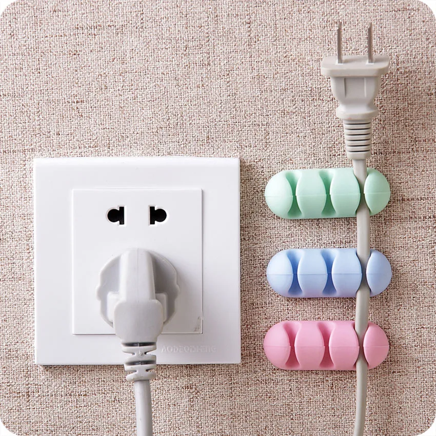 2 개/몫 자기 접착 케이블 클립 데스크탑 USB 코드 와이어 고정 주최자 충전기 라인 스티커 클램프 벽 마운트 플러그 배치