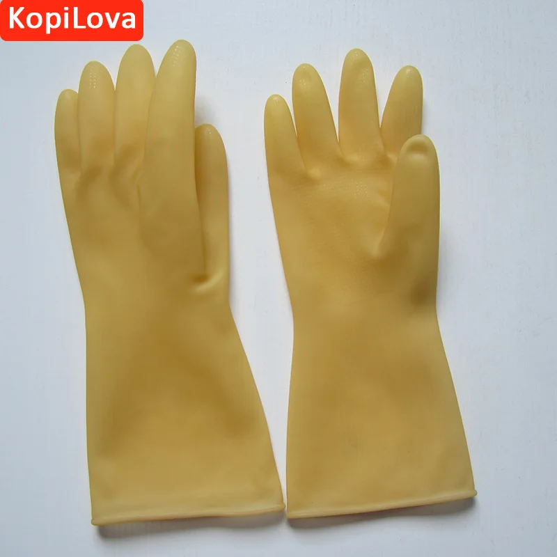 

KopiLova 10pairs Wholesales Latex Gloves Kitchen Cleaning Dishes Washing Working Gloves Acid Alkail Resistant Gloves