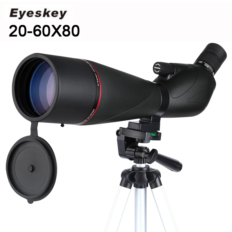 Eyeskey 20-60x80 водонепроницаемый Зрительная труба Zoom Зрительная труба полный многослойный наблюдения за птицами монокулярный телескоп со штативом
