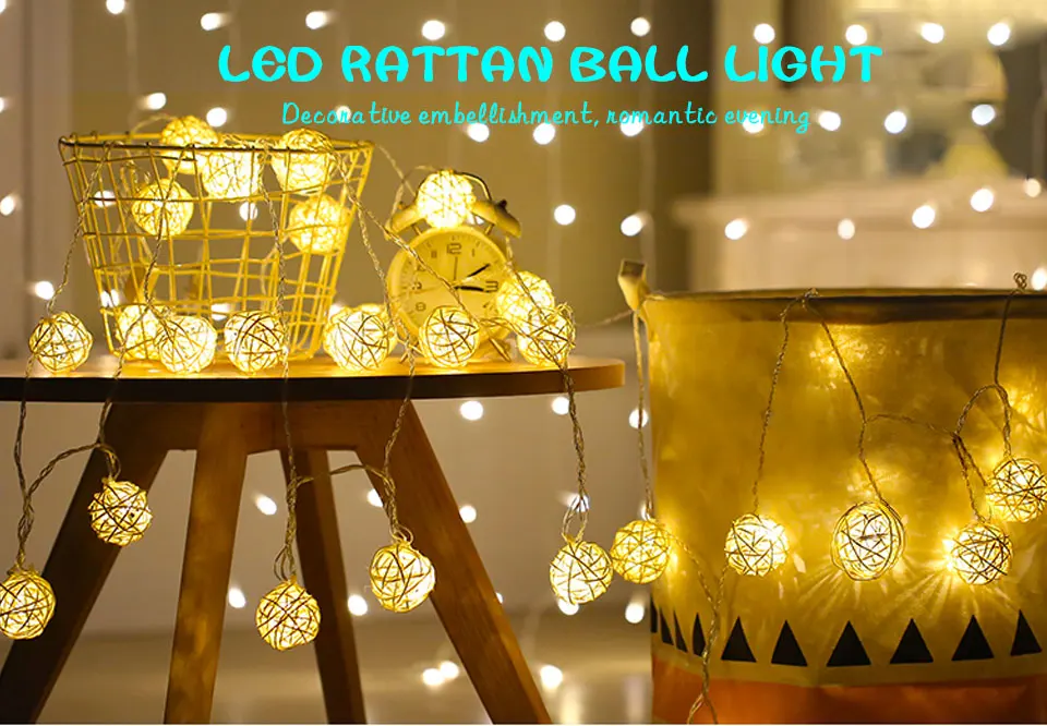 LED Rattan Balls Lights Led String Fairy Holiday Christmas Lights Outdoor Guirlande Window Lumineuse Exterieur Luces Decorativas (1)