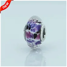 Подходит для Pandora розовый шибори граненое муранское стекло бусины стерлингового серебра амулеты