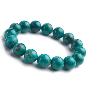 

14mm Natural Malachite Chrysocolla Gemstone Big Stretch Round Beads Bracelets For Woman Men