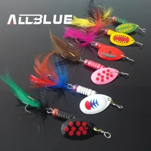 ALLBLUE Metal Fishing Lure 6pcs/lot 5g Spoon Lure Spinner Bait Fishing Tackle Hard Bait Spinner Bait Isca Artificial