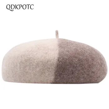 

QDKPOTC 2018 New Hot 100%wool Berets Ladies Berets Caps For Women Winter Berets French Hat Winter Hat Girl Bonnet Femme Painter
