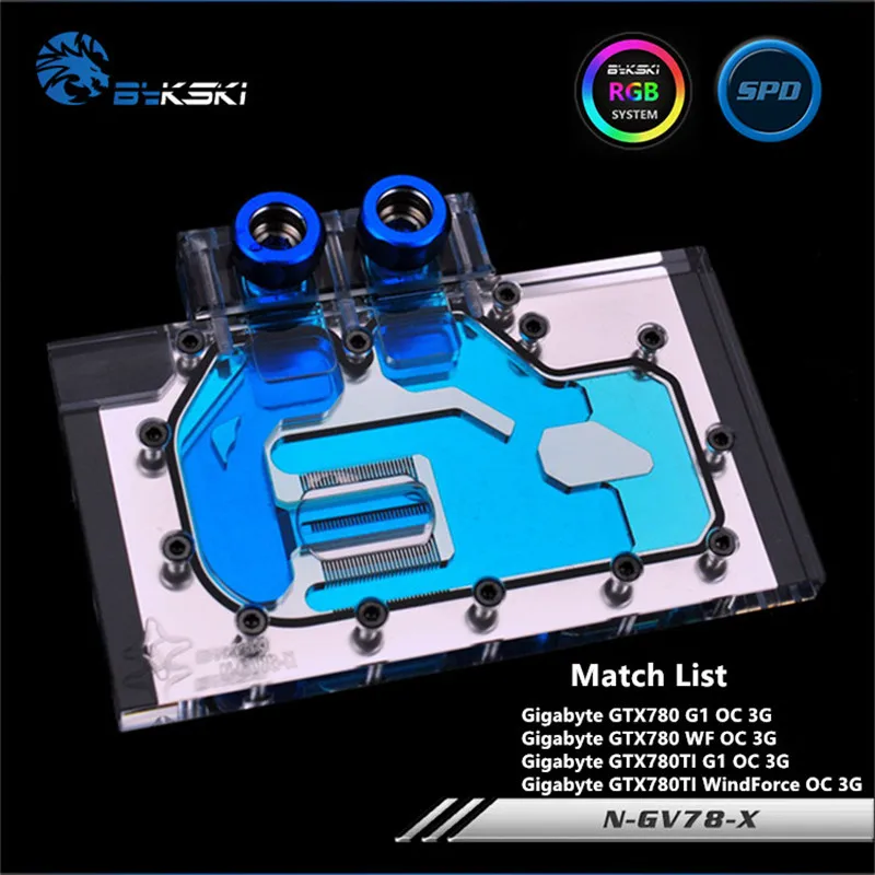 

Bykski Full Coverage GPU Water Block For Gigabyte GTX780 GTX780TI G1 WindForce OC3G Graphics Card N-GV78-X