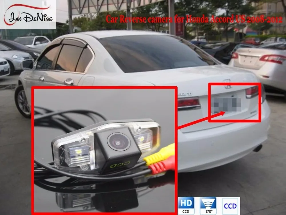 Jandening для Honda Accord США 2008-2012 HD CCD заднего вида Парковка/резервного копирования Обратный Камера/Водонепроницаемый номерные знаки для