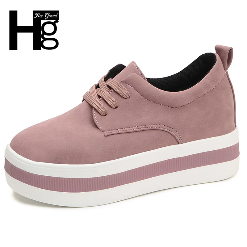 

HEE GRAND Women New Winter Faux Suede Shoes Casual Lace-Up Sneakers Female Platform Shoes Ladies Flats Size 35-40 XWD6984