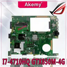 Akemy N751JK материнская плата для ноутбука ASUS N751JK N751J N751 тест оригинальная материнская плата I7-4710HQ GTX850M-4G EDP