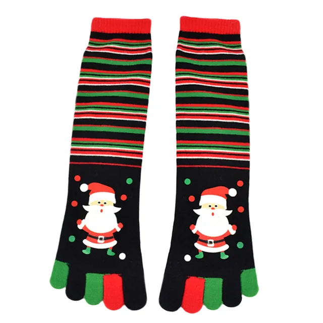 Behogar 1Pair Winter Warm Unisex Long Lovely Merry Christmas Toe Socks