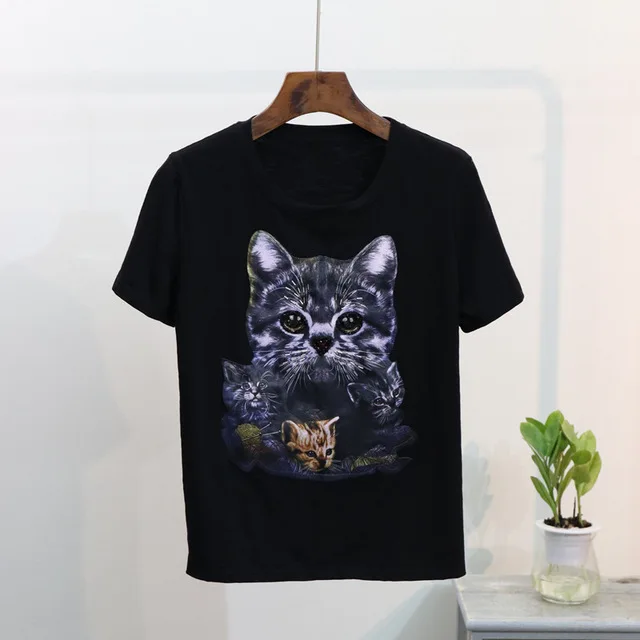 5XL большой размер 2019 летний комплект из 2 предметов штаны костюмы для женщин кошка