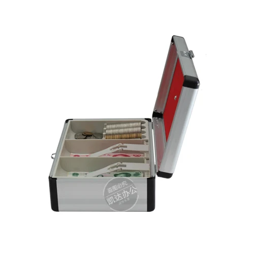 plastic aluminum Money Counter case Cash Box with Combination Lock and Money Tray-Removable money compartment tray
