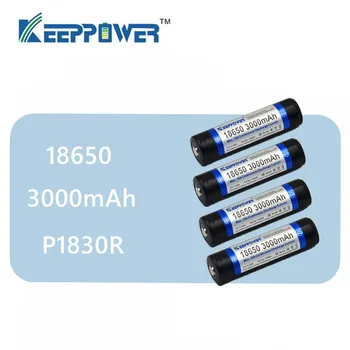 

Original 4 pcs Keeppower 3000mAh 18650 battery P1830R protected li-ion rechargeable battery Max 15A discharge drop shipping