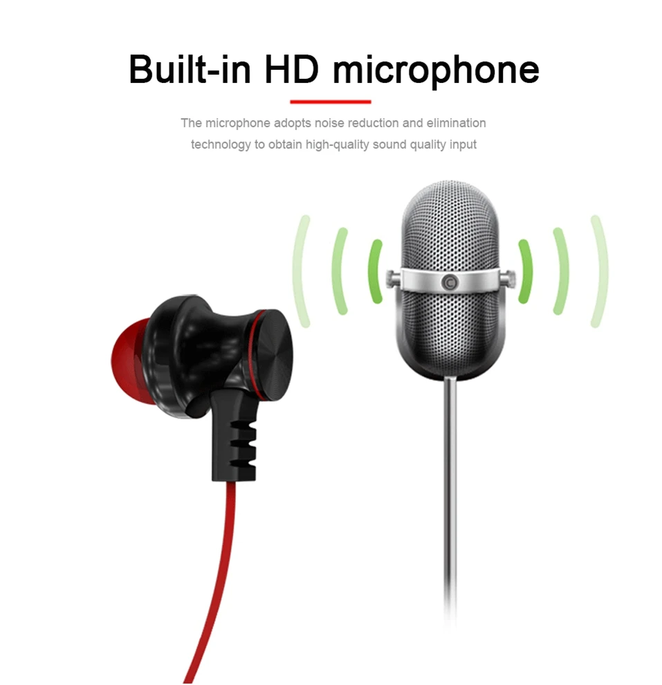 Icoque Wireless Bluetooth Earphone Metal Magnetic Hifi Stereo Headphones with Mic for Phone Xiaomi Sony iPhone In-ear earphones  (9)