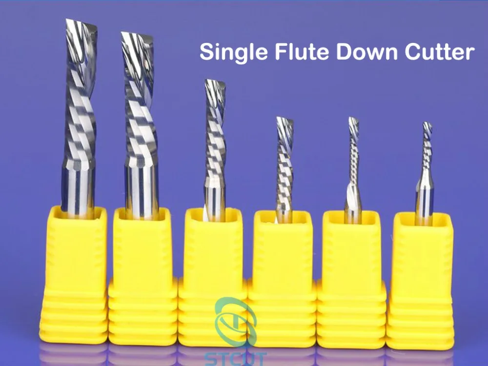 15pcs SHK 4mm single flute down cut spiral endmills left hand cutting