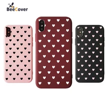 

BeeCover Phone Case For iPhone7 Case Wine red Pink Black Love Couple Matte Back Cover For iphone 7Plus 6 6S 8Plus 6Plus iPhonex