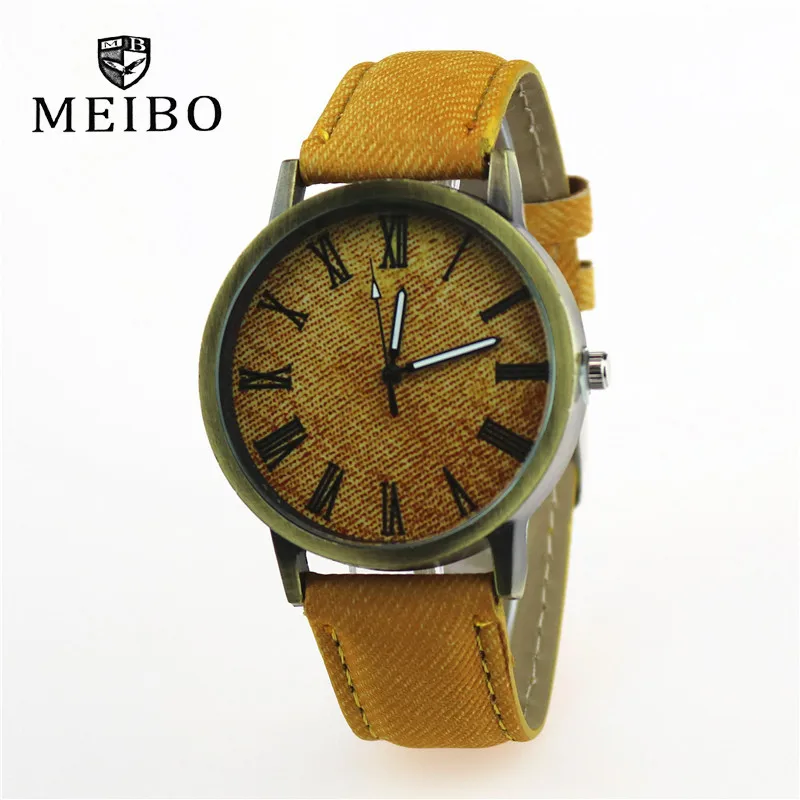 MEIBO Relojes, кварцевые мужские часы, повседневные деревянные цветные часы с кожаным ремешком, деревянные мужские наручные часы, мужские часы, wo мужские часы - Цвет: yellow