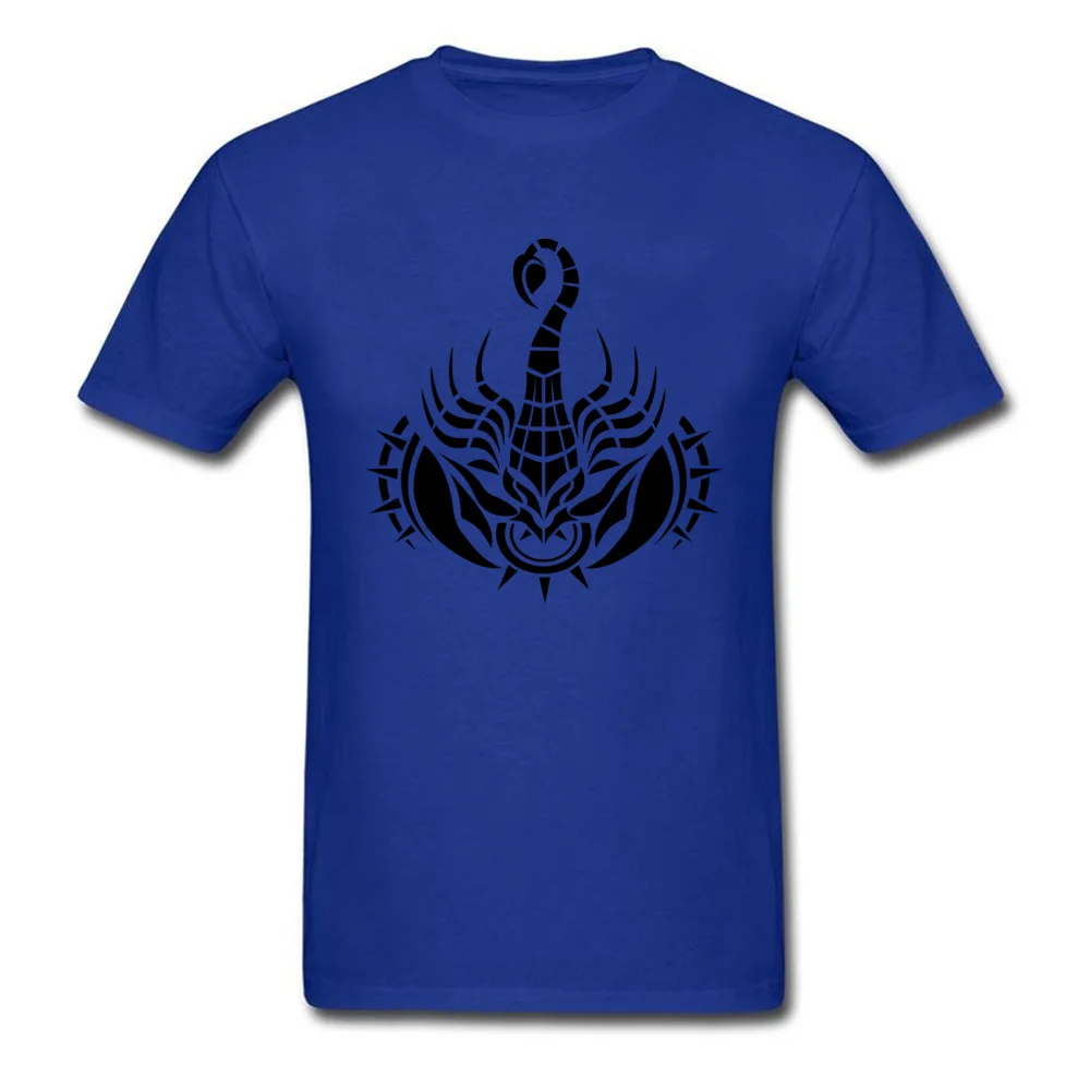 Slim Fit Men Tops Tees Scorpio Group T Shirts Pure Cotton Short Sleeve Europe Clothing Shirt Crew Neck Top Quality Scorpio blue
