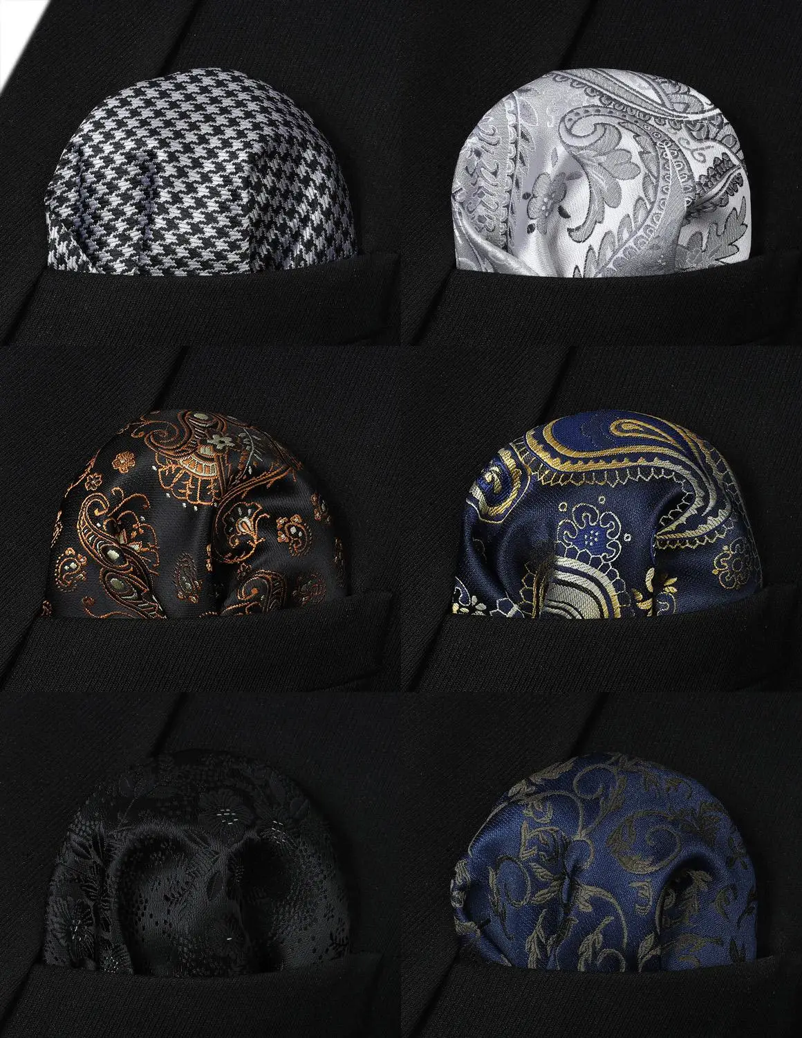 Ceny Hisdern 6 sztuka różne klasyczne wzory męskie Paisley Floral Plaid kieszonkowy plac chusteczki Wedding Party prezent
