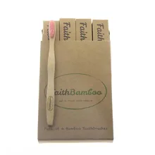 Женская подарочная упаковка, розовая щетина, Экологически чистая, для путешествий, дома, отеля, инструмент для гигиены полости рта, Бамбуковая зубная щетка для взрослых, Набор