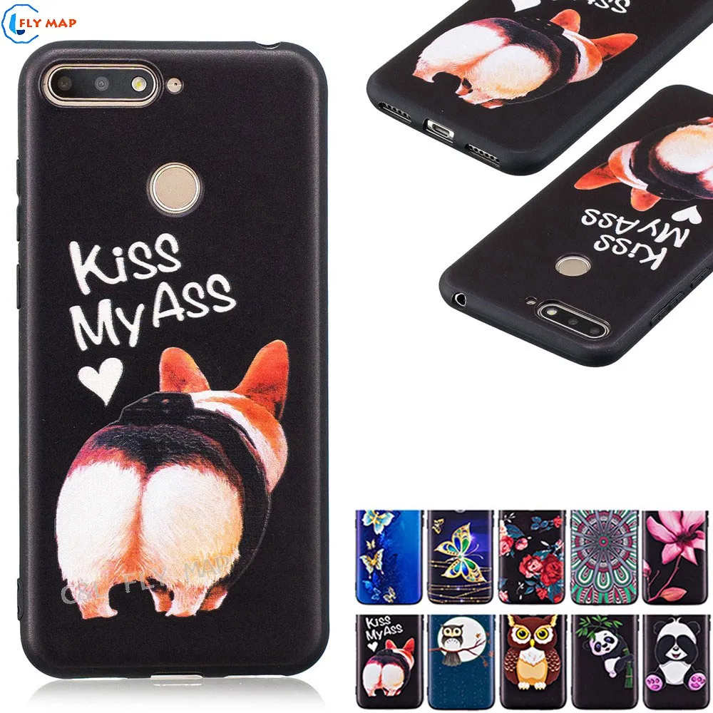 Emboss TPU Case for Huawei Honor 7C 5.7 &quotC7 AUM-L41 Dual Y6 Prime 2018 ATU-L31 ATU-L42 Soft Silicone Phone Cover Capa |