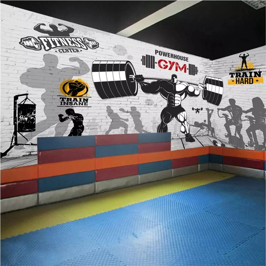 beibehang custom wallpaper 3d mural brick wall retro sports fitness club image wall background wall papers home decor wall paper wallpapers aliexpress