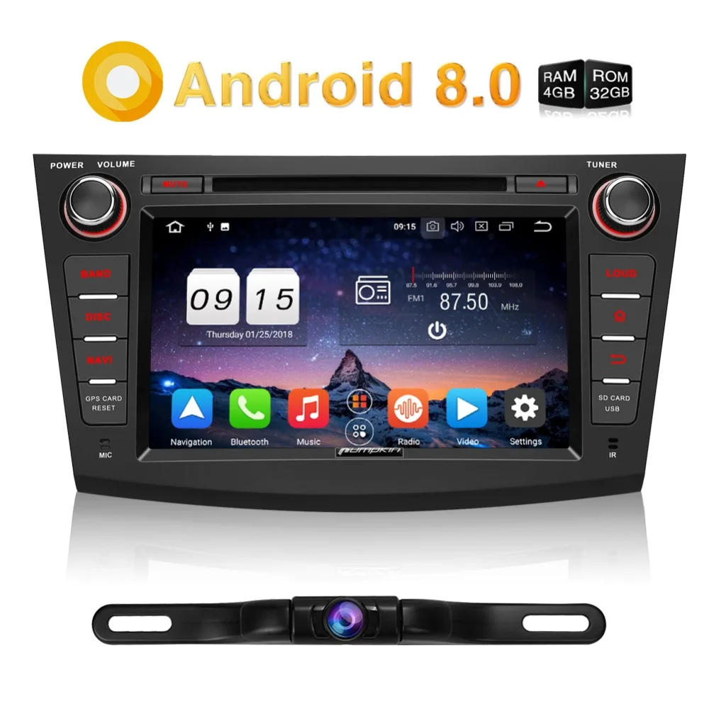 Pumpkin 2 Din 8 дюймов Android 0 автомобильный Радио dvd плеер 4 Гб RAM Wifi 4G стерео GPS навигация