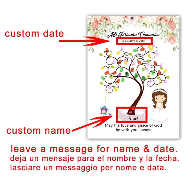 Custom Naam Datum Voor Jongen Eerste Heilige Communie Decoratie Aanwezig Voor 1st Communie Idee Meisje 1st Communie Souvenir Geen Frame Date Aliexpress