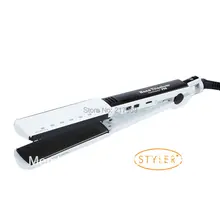 High quality professional Nano Titanium Ceramic Hair Straightener Iron adjust temperature wet and dry White Fast Shipping